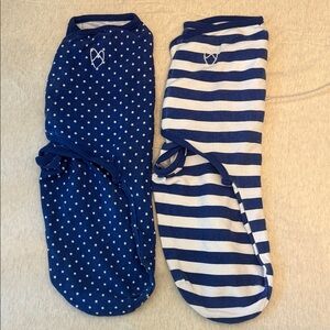 Navy Star & Navy Stripe Baby Swaddle Set